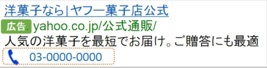 電話番号オプション